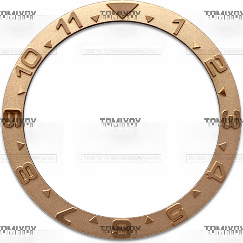 39MM Silver Gold Rose Gold Blue 12H Convex Metal Stainless Steel Flat Watch Bezel Insert Fit For S-K-X007 Mechanical Wristwatch