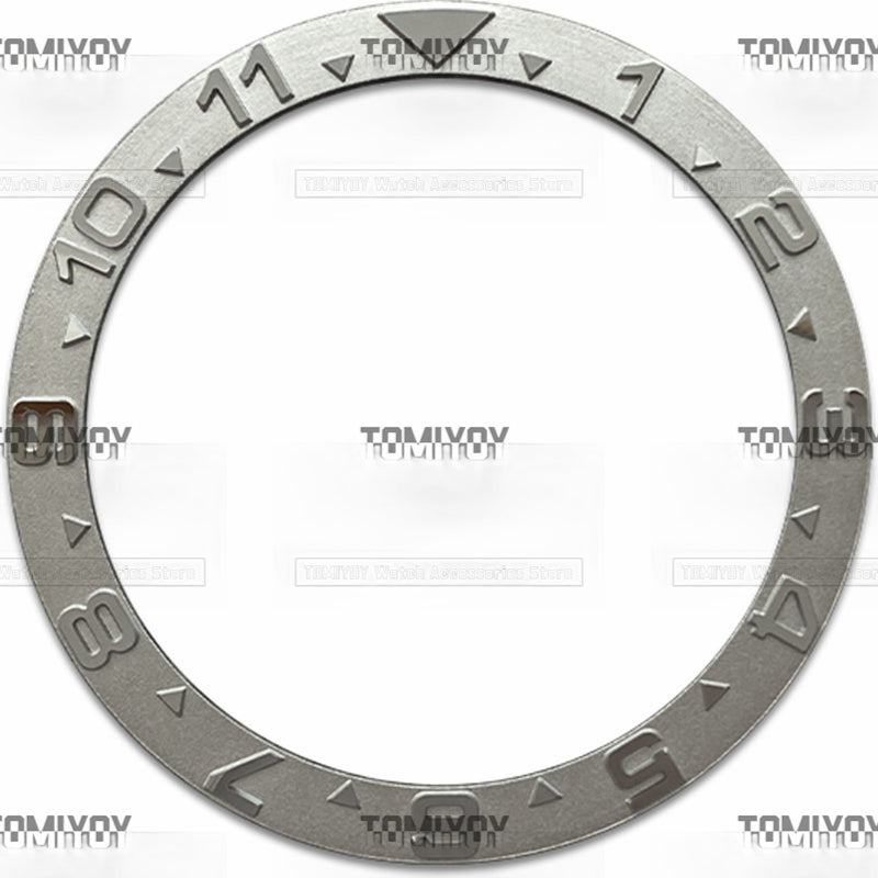 39MM Silver Gold Rose Gold Blue 12H Convex Metal Stainless Steel Flat Watch Bezel Insert Fit For S-K-X007 Mechanical Wristwatch