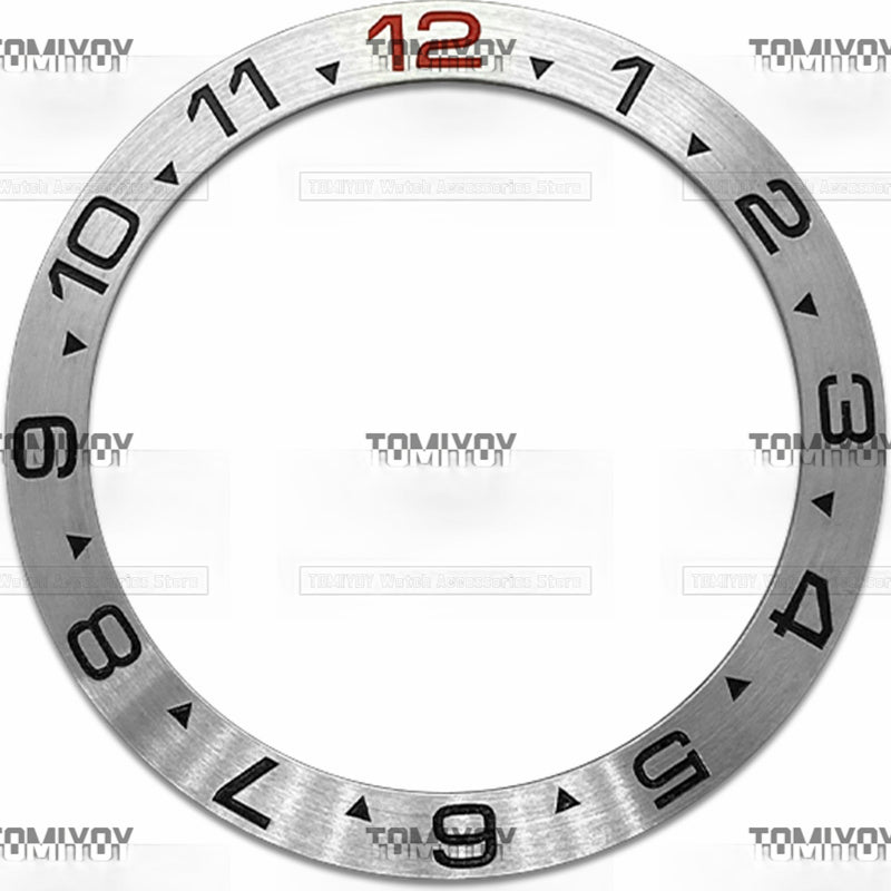 38MM Gold Rose Gold Silver Stainless Steel Circle Brushed Sloped Watch Bezel Insert Fit For S-K-X Mechanical Wristwatch