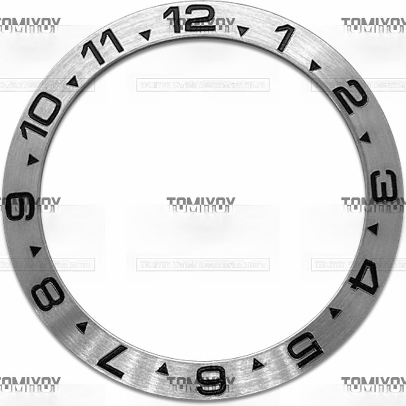 38MM Gold Rose Gold Silver Stainless Steel Circle Brushed Sloped Watch Bezel Insert Fit For S-K-X Mechanical Wristwatch