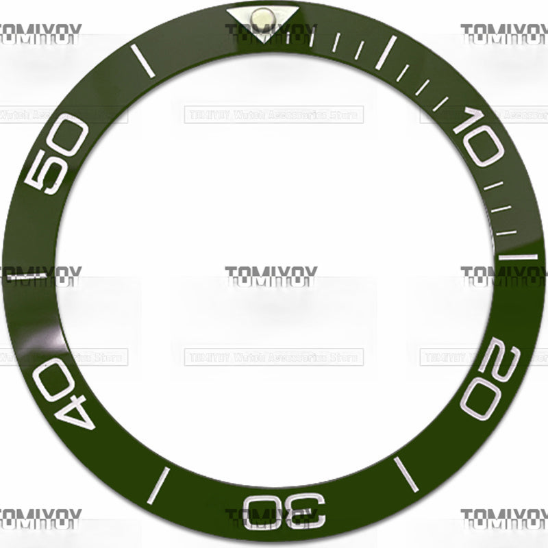 38.7*30.5MM Black Silver Blue Green Ceramic Sloped Bezel Insert Fit For S-K-X Mechanical Wristwatch