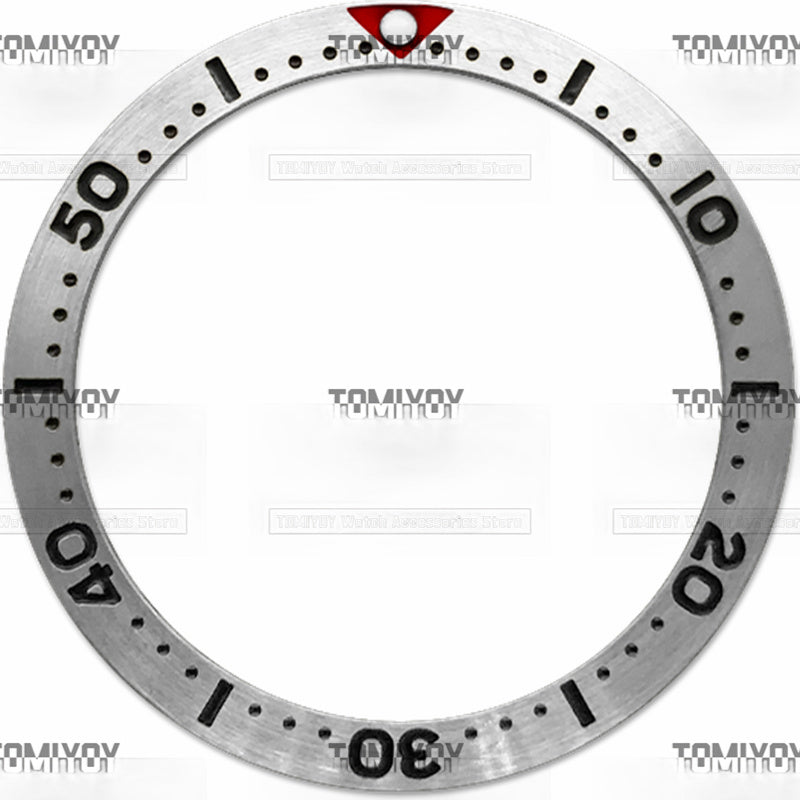 38MM Silver Black Red Yellow Blue Orange Stainless Steel Flat Watch Bezel Insert Fit For S-K-X Mechanical Wristwatch