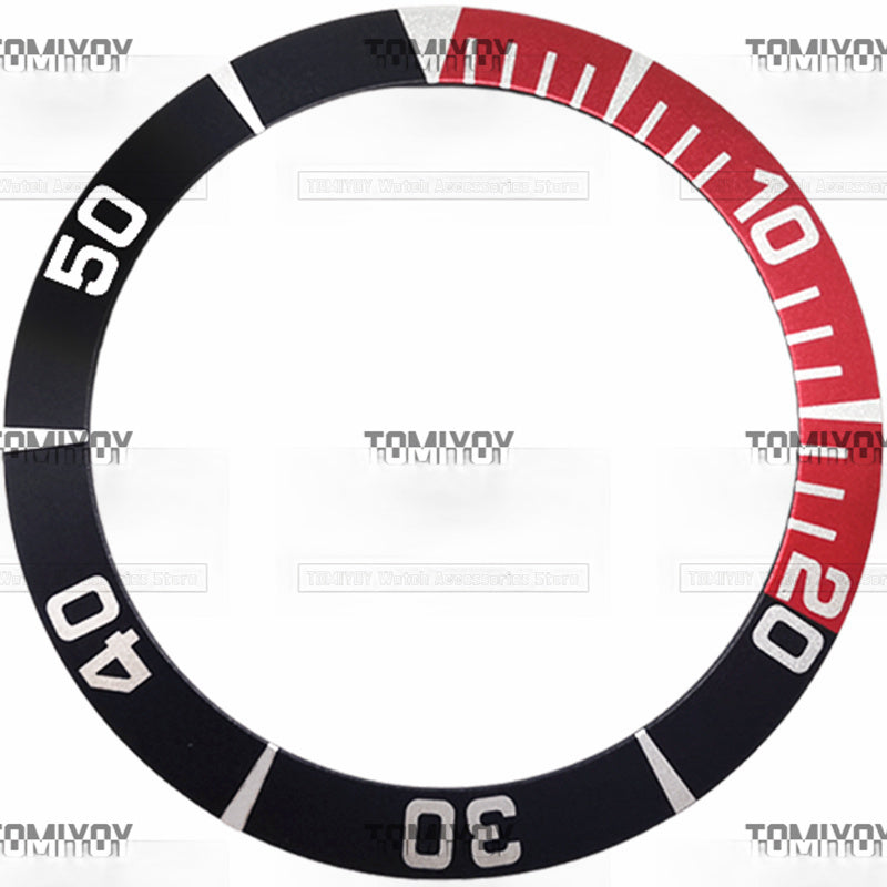 39MM Red Blue Black Aluminium Sloped Watch Bezel Insert Fit For S-K-X005 s-k-x007 Mechanical Wristwatch