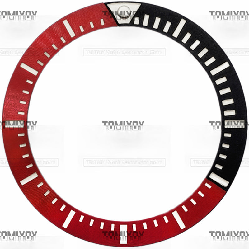 37.2MM Black Red Silver Blue Green Grey Aluminum Watch Bezel Insert Fit For S-K-X007 Mechanical Wristwatch