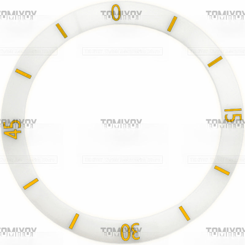 38MM White Black Ceramics  Sloped Watch Bezel Insert Fit For S-K-X007 Mechanical Wristwatch