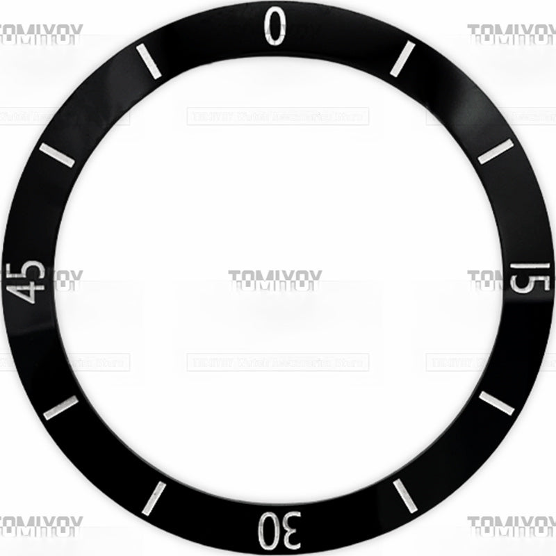 38MM White Black Ceramics  Sloped Watch Bezel Insert Fit For S-K-X007 Mechanical Wristwatch