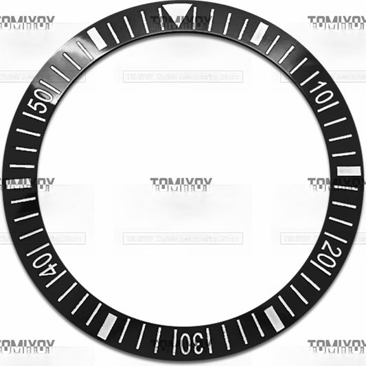 38MM black sun patterned ceramic sloped bezel insert Fit for S-K-X007 S-K-X009 men's mechanical watch