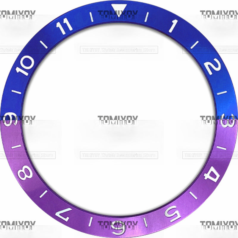 38MM Purple Blue Black Brown Aluminium Sloped Watch Bezel Insert Fit For S-K-X 007 005 Mechanical Wristwatch