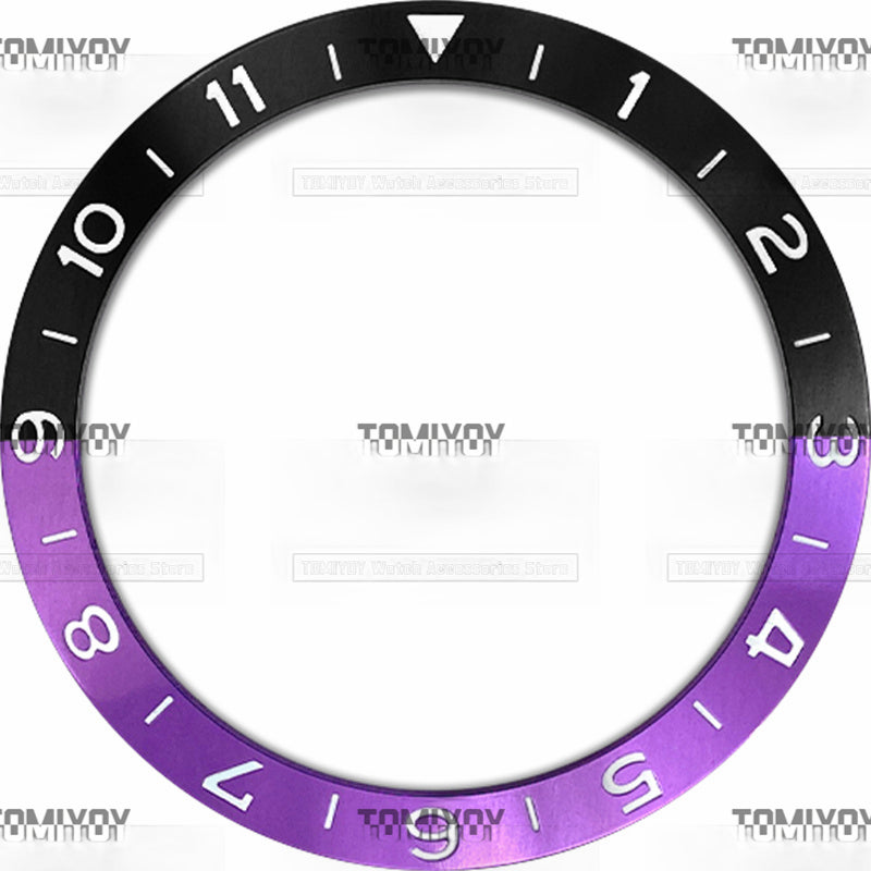 38MM Purple Blue Black Brown Aluminium Sloped Watch Bezel Insert Fit For S-K-X 007 005 Mechanical Wristwatch