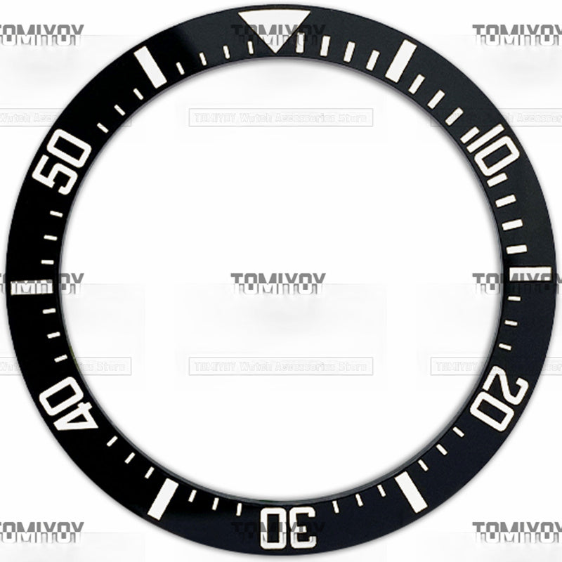 38MM Black Ceramics Flat Watch Bezel Insert Fit For S-K-X Mechanical Wristwatch