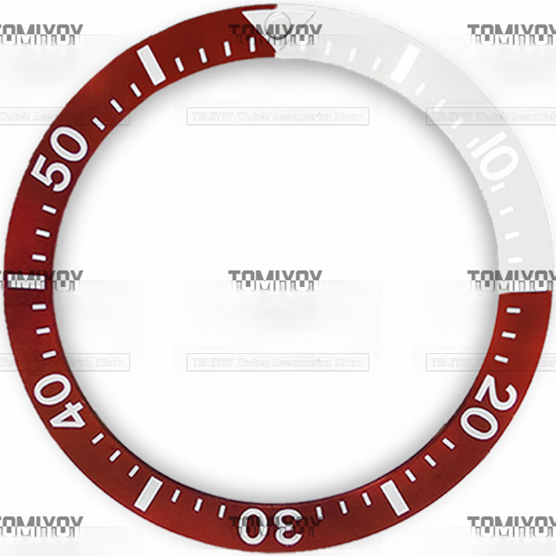 38MM Red Green Grey Brown Quarter Intercolor Ceramic Sloped  Watch Bezel Insert Fit For S-K-X Mechanical Wristwatch