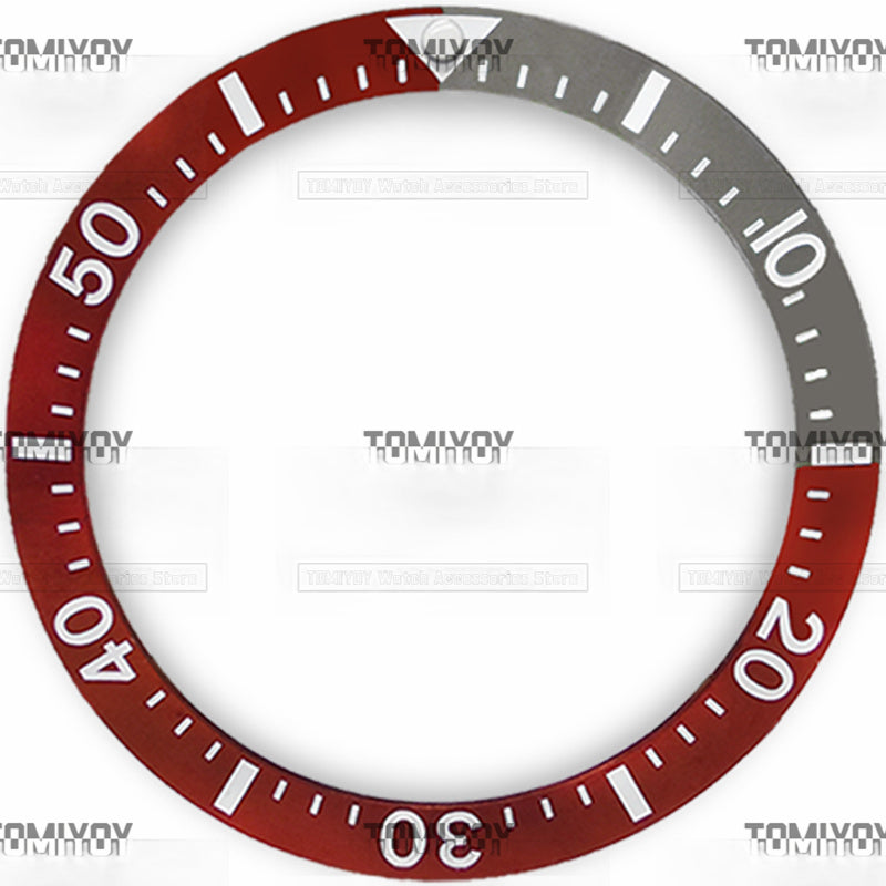 38MM Red Green Grey Brown Quarter Intercolor Ceramic Sloped  Watch Bezel Insert Fit For S-K-X Mechanical Wristwatch
