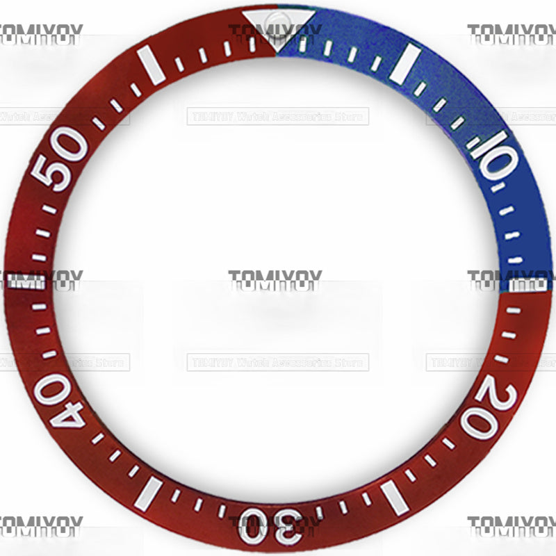 38MM Red Green Grey Brown Quarter Intercolor Ceramic Sloped  Watch Bezel Insert Fit For S-K-X Mechanical Wristwatch