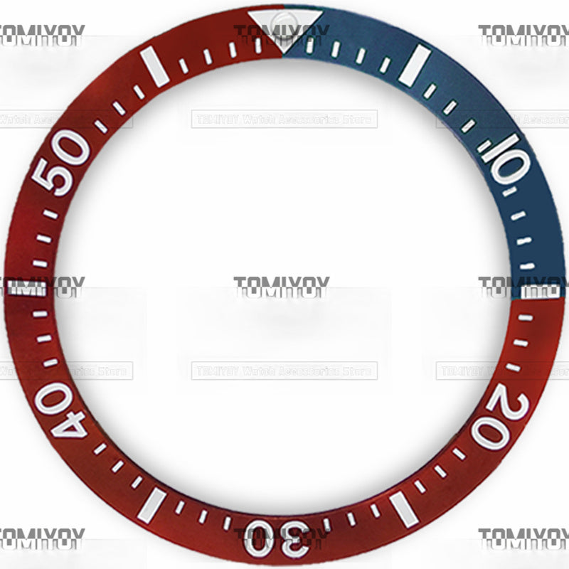 38MM Red Green Grey Brown Quarter Intercolor Ceramic Sloped  Watch Bezel Insert Fit For S-K-X Mechanical Wristwatch