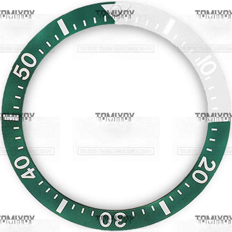 38MM Red Green Grey Brown Quarter Intercolor Ceramic Sloped  Watch Bezel Insert Fit For S-K-X Mechanical Wristwatch