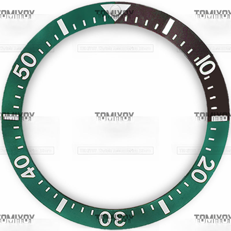38MM Red Green Grey Brown Quarter Intercolor Ceramic Sloped  Watch Bezel Insert Fit For S-K-X Mechanical Wristwatch