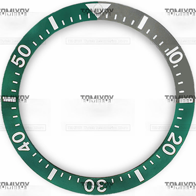 38MM Red Green Grey Brown Quarter Intercolor Ceramic Sloped  Watch Bezel Insert Fit For S-K-X Mechanical Wristwatch