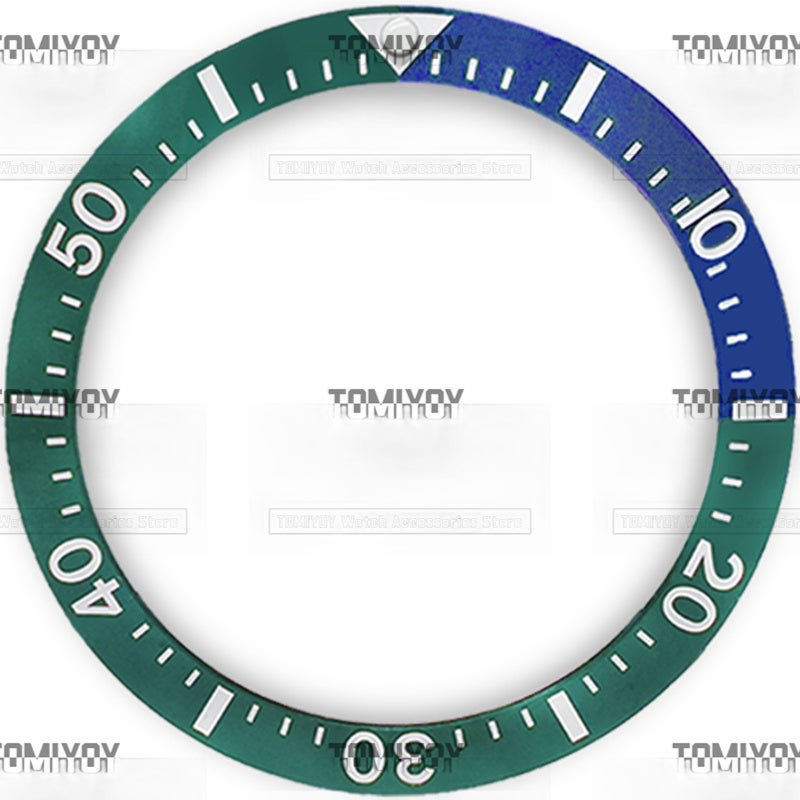 38MM Red Green Grey Brown Quarter Intercolor Ceramic Sloped  Watch Bezel Insert Fit For S-K-X Mechanical Wristwatch