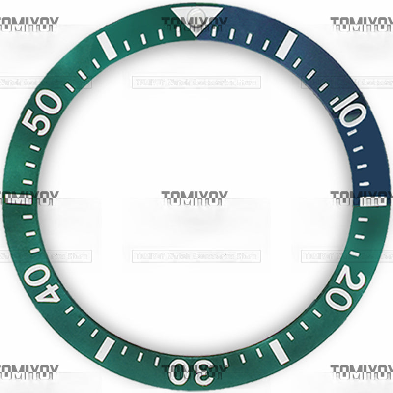 38MM Red Green Grey Brown Quarter Intercolor Ceramic Sloped  Watch Bezel Insert Fit For S-K-X Mechanical Wristwatch