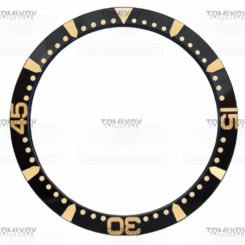 39MM Black White Aluminum Sloped Watch Bezel Fit For L-Q 642 742 Men's Mechanical Watches