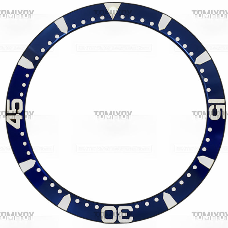 39MM Black White Aluminum Sloped Watch Bezel Fit For L-Q 642 742 Men's Mechanical Watches