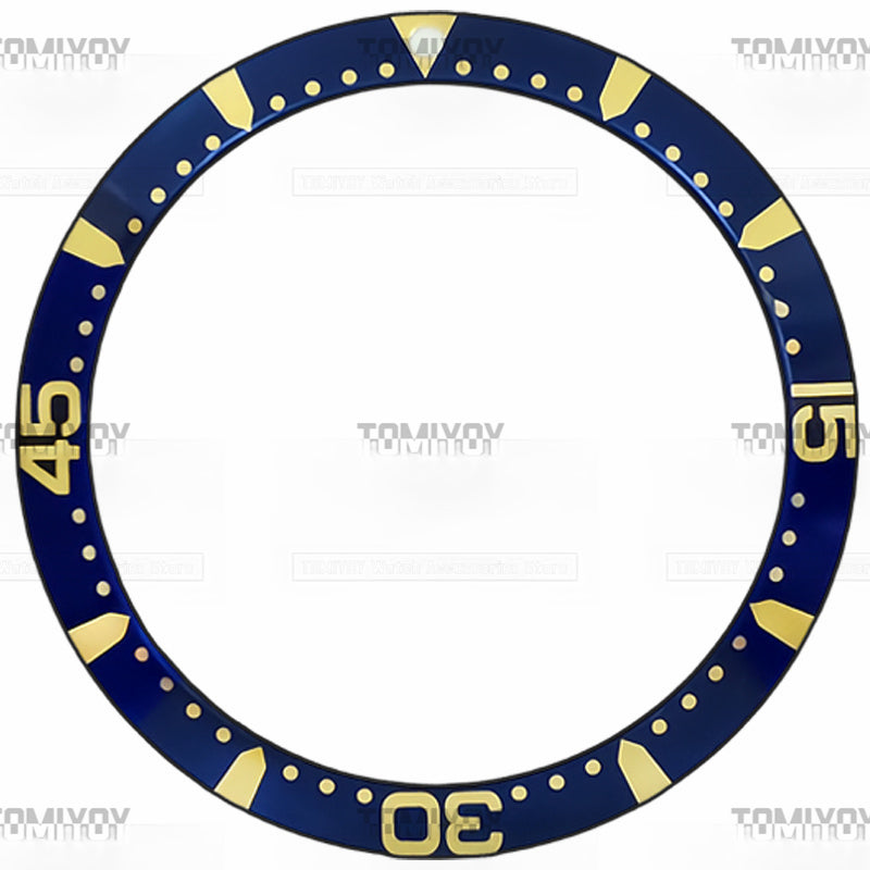 39MM Black White Aluminum Sloped Watch Bezel Fit For L-Q 642 742 Men's Mechanical Watches