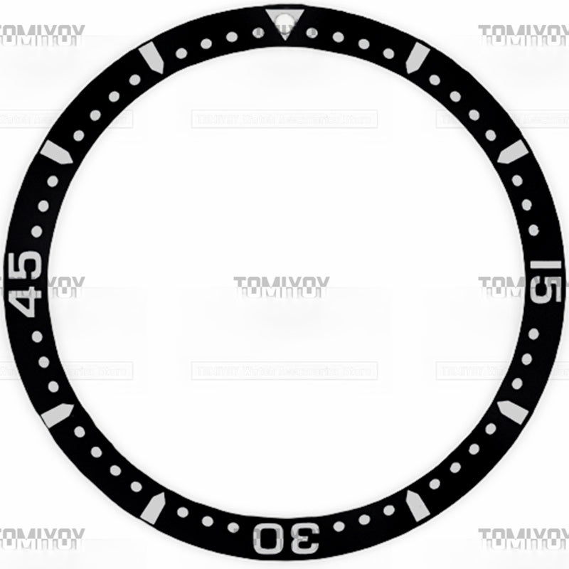 39MM Black White Aluminum Sloped Watch Bezel Fit For L-Q 642 742 Men's Mechanical Watches