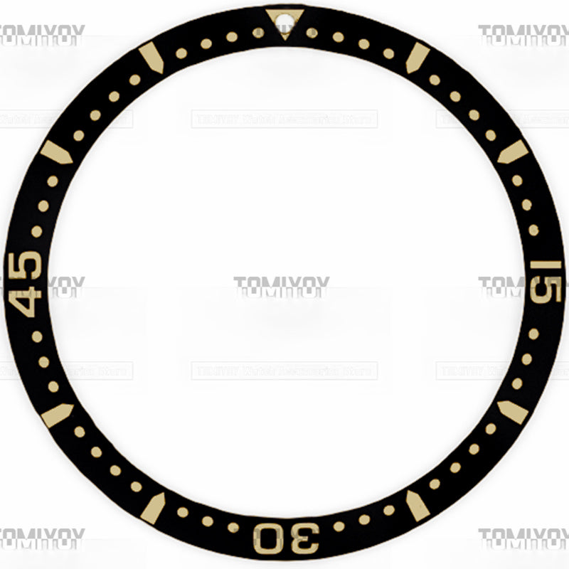 39MM Black White Aluminum Sloped Watch Bezel Fit For L-Q 642 742 Men's Mechanical Watches