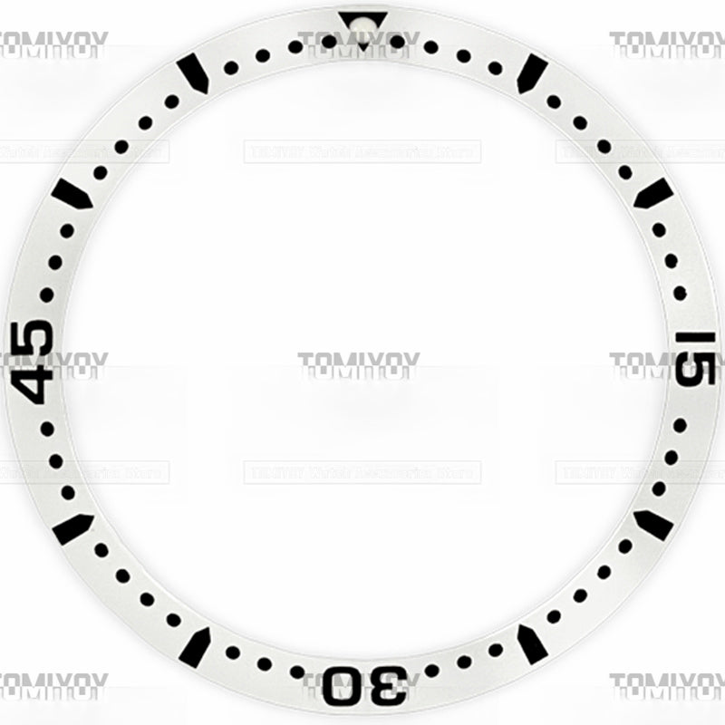 39MM Black White Aluminum Sloped Watch Bezel Fit For L-Q 642 742 Men's Mechanical Watches
