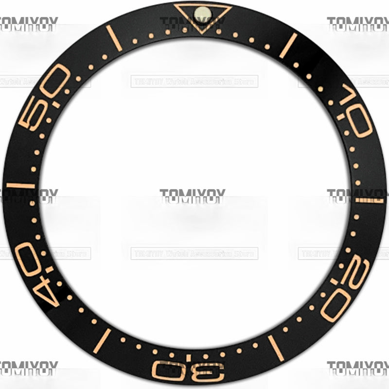 40.5MM Black Blue Ceramic Sloped Watch Bezel Fit For Sea-master 300 Series Men's Mechanical Watches