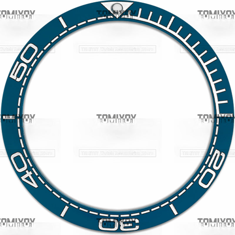40.5MM Blue Black Ceramic Slope Watch Bezel Fit For O-M-G sea-master Series Watch