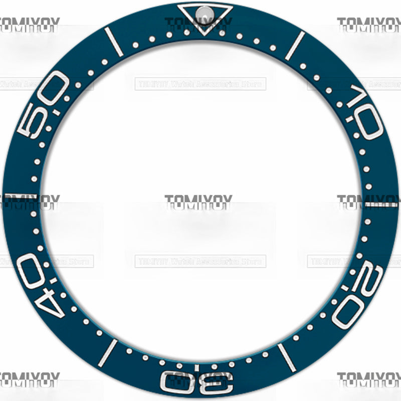 40.5MM Black Blue Ceramic Sloped Watch Bezel Fit For Sea-master 300 Series Men's Mechanical Watches