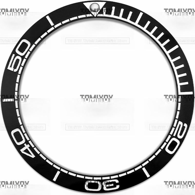 40.5MM Blue Black Ceramic Slope Watch Bezel Fit For O-M-G sea-master Series Watch