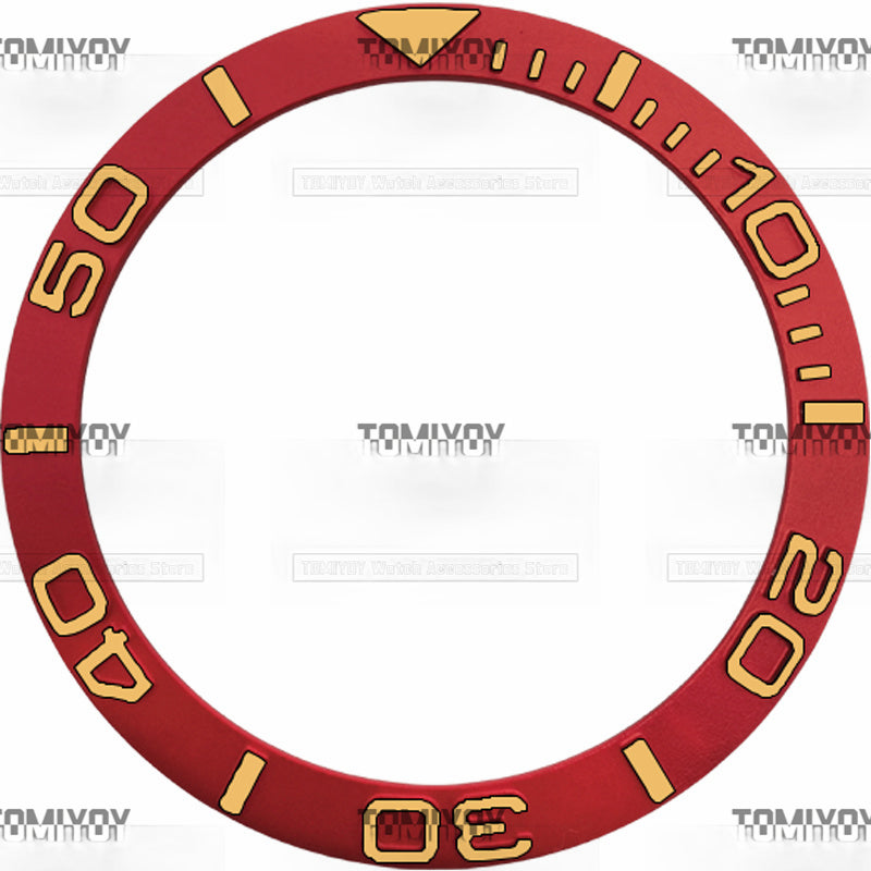 38MM Red Gold Purple White Convex Aluminum Sloped Watch Bezel Insert Fit For R-L-X YM Mechanical Wristwatch