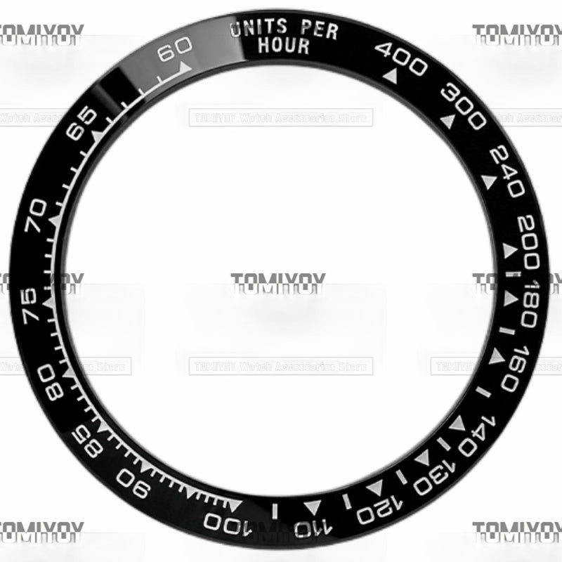 38.5MM Blue Luminous Black Brown Ceramic Flat Watch Bezel Insert Fit For RLX D-T-N Mechanical Wristwatch