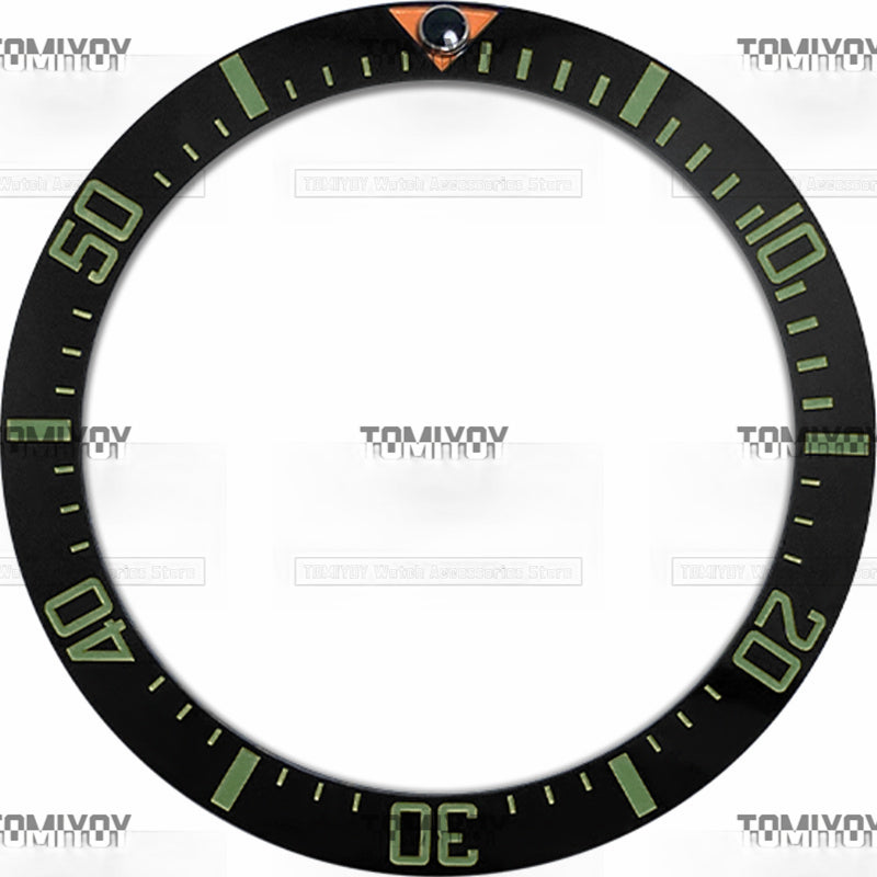 38MM Black Blue Green Ceramic Sloped Watch Bezel Insert Fit For R-L-X SUB SEA Mechanical Wristwatch