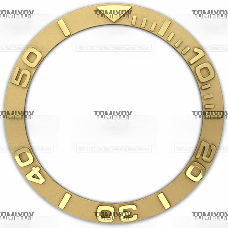 38MM Gold White Brown Blue Pink Convex Ceramics Sloped Watch Bezel Insert Fit For R-L-X YM Mechanical Wristwatch
