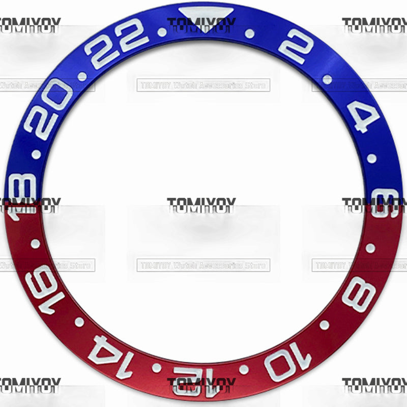 38MM Purple Green Red Blue Aluminum Sloped Watch Bezel Insert Fit For R-L-X GMT Mechanical Wristwatch