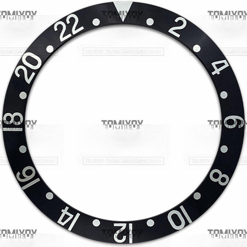 37.6MM Black Red Brown Blue Aluminum Sloped Bezel Insert Fit For Old R-L-X gmt Mechanical Wristwatch