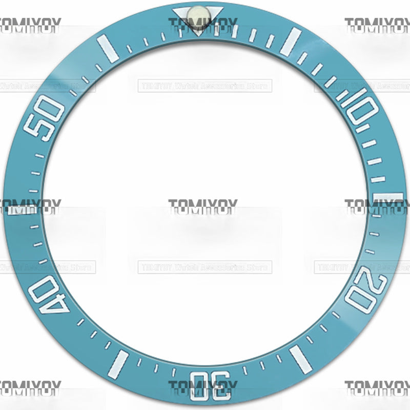 38MM Lake Blue Ceramic Sloped Watch Bezel Insert Fit For R-L-X Mechanical Wristwatch