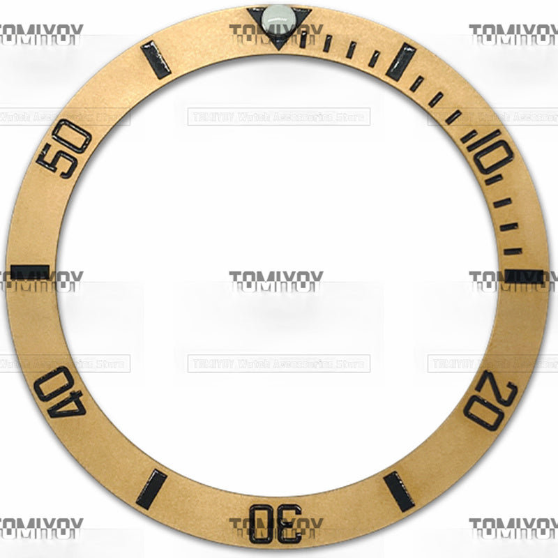 38MM Gold Rose Gold Blue Black Frosting Ceramics Sloped Watch Bezel Insert Fit For R-L-X SUB Mechanical watch