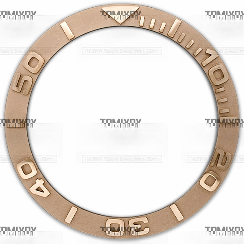 38MM Gold White Brown Blue Pink Convex Ceramics Sloped Watch Bezel Insert Fit For R-L-X YM Mechanical Wristwatch