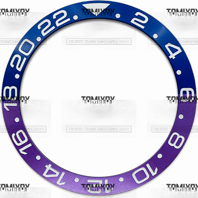 38MM Purple Green Red Blue Aluminum Sloped Watch Bezel Insert Fit For R-L-X GMT Mechanical Wristwatch