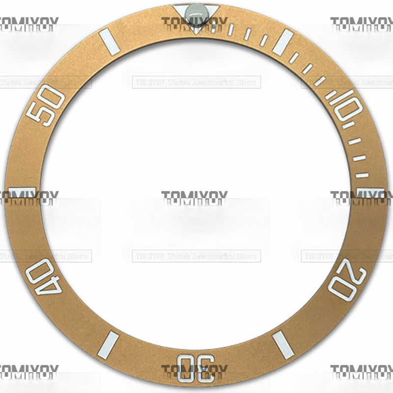38MM Gold Rose Gold Blue Black Frosting Ceramics Sloped Watch Bezel Insert Fit For R-L-X SUB Mechanical watch