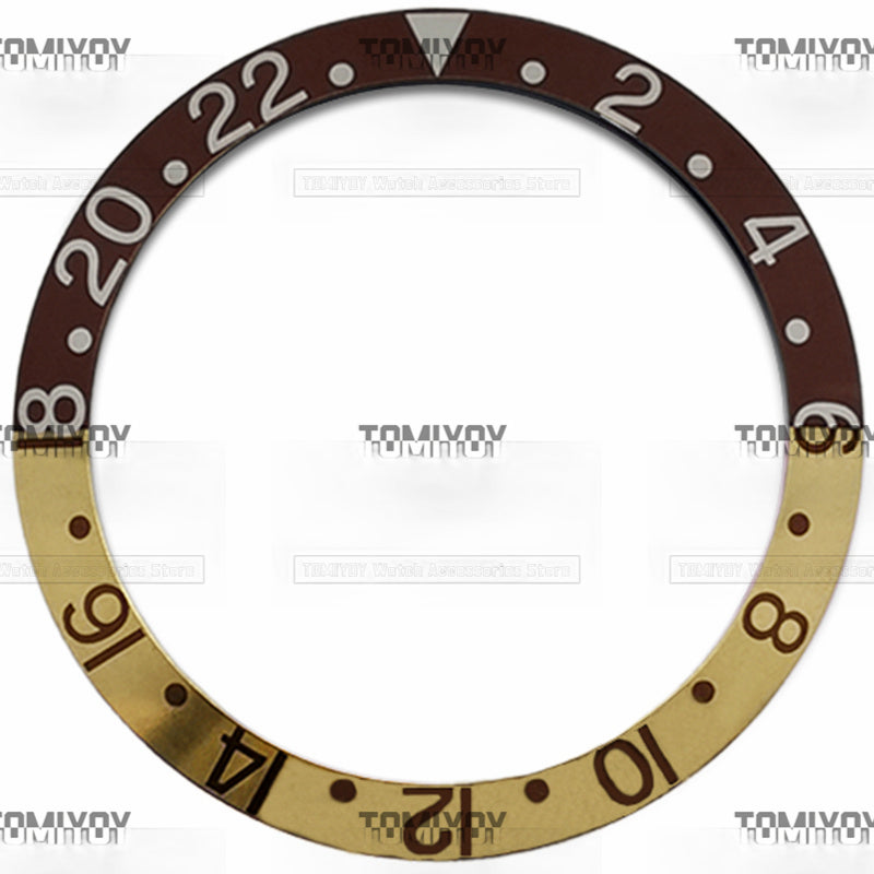 Old 38MM Black Brown Red Blue Aluminum Sloped Watch Bezel Insert Fit For R-L-X GMT Mechanical Wristwatch