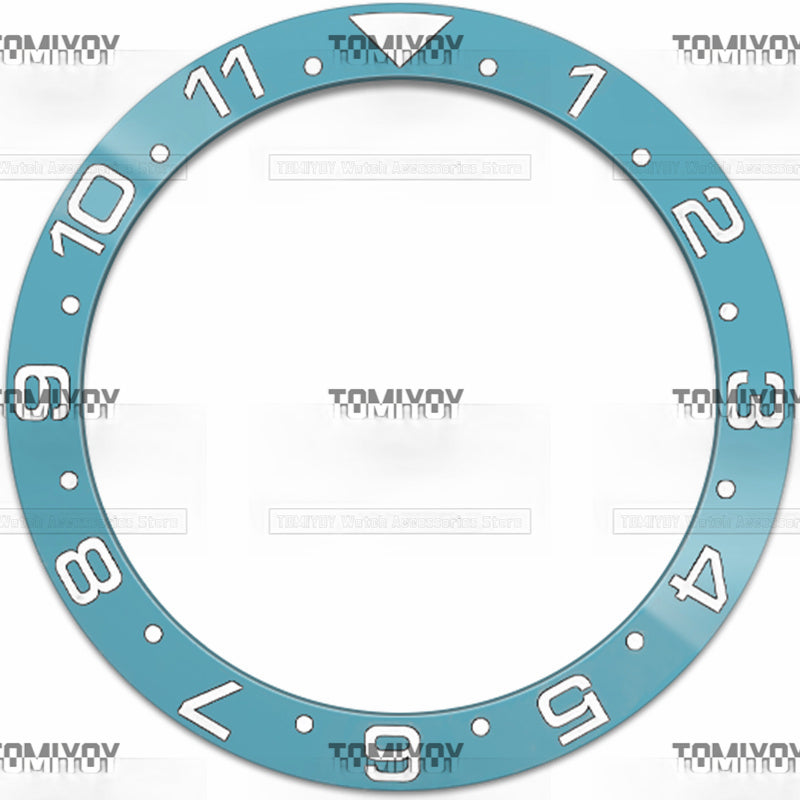 38MM Lake Blue Ceramic Sloped Watch Bezel Insert Fit For R-L-X Mechanical Wristwatch