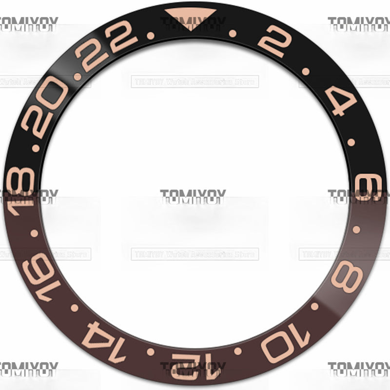 38MM Ceramic Sloped Watch Bezel Insert Fit For R-L-X Mechanical Wristwatch