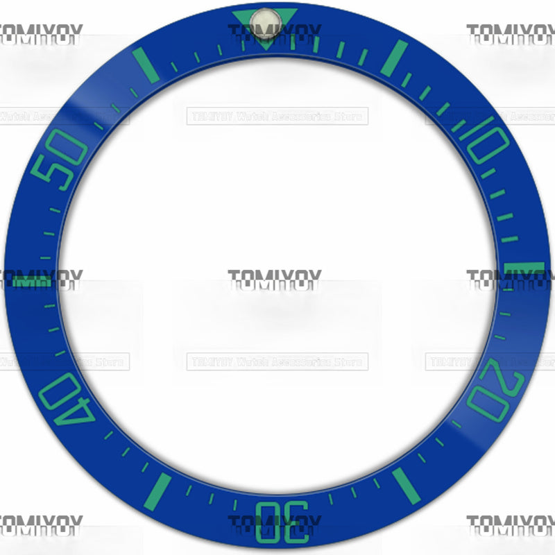 40MM Blue Green Black Ceramic Sloped Watch Bezel Insert Fit For R-L-X SEA Mechanical Wristwatch