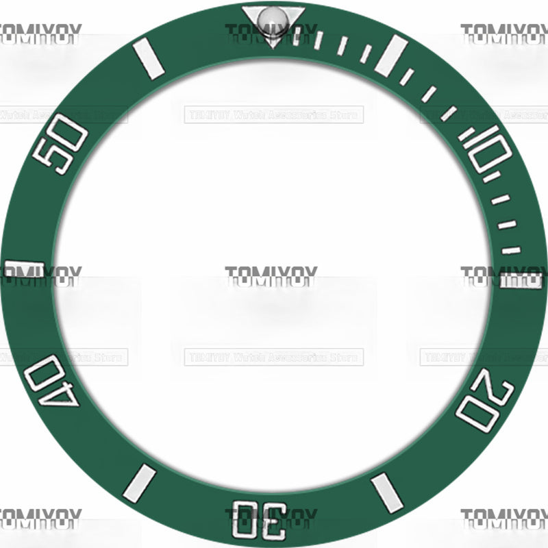40MM Blue Black Green Ceramic Sloped Watch Bezel Insert Fit For R-L-X SUB Mechanical Wristwatch