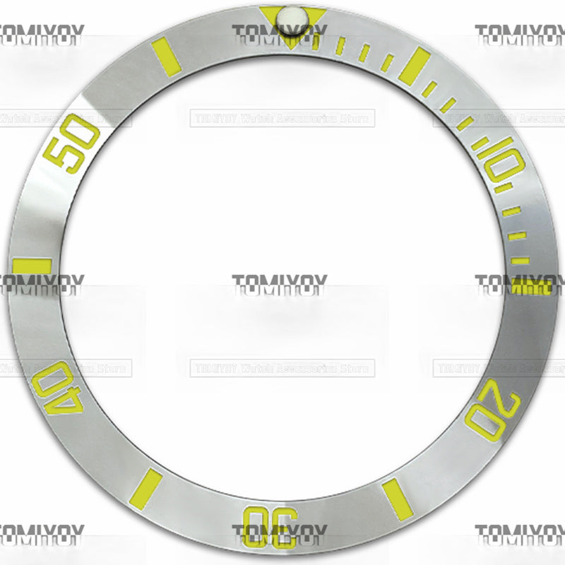 38MM Sliver Purple Gold Electroplated Ceramic Sloped Watch Bezel Insert Fit For R-L-X SUB Mechanical Wristwatch